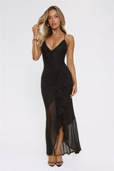 Whispered Dreams Mesh Maxi Dress Black