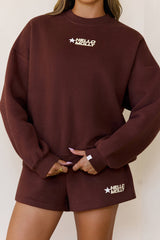 BASE Fleece Round Neck Sweatshirt Brown