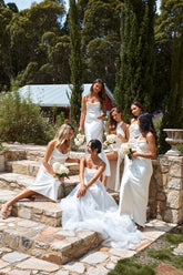 The Penelope Cowl Satin Maxi Dress Pearl
