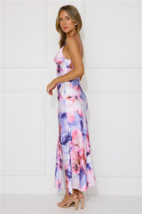 Party In Brooklyn Satin Maxi Dress Purple