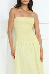 Unmatched Energy Halter Maxi Dress Yellow
