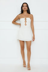 Coconut Love Strapless Mini Dress White