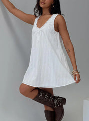 Antiquity Swing Mini Dress White Petite