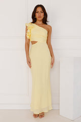 In These Moments One Shoulder Maxi Dress Yellow