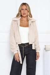 Plush Princess Faux Fur Jacket Cream