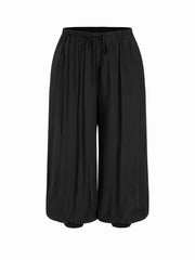 Mid Rise Ruched Drawstring Bloomer Trousers Curve & Plus