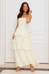 Tranquil Twilight Strapless Maxi Dress Yellow
