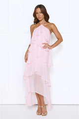 Dreamlight Affair Halter Maxi Dress Pink