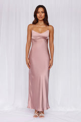 The Samara Satin Maxi Dress Dusty Pink